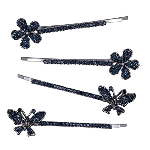 2 Paar Diamant-Paar-Clip Haarschmuck jäten Haarspangen für Damen Braut Haarspange Retro-Strass-Haarspangen Retro-Haarnadel Kopfbedeckung Zubehör Seitenclip Fräulein Metall von Ipetboom