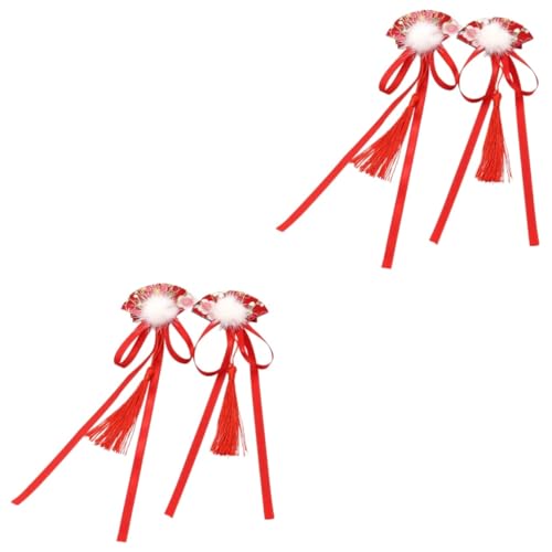 Ipetboom 2 Paar Haarnadel für Kinder Qipao Haarspangen chinesische haarspange Tiara Haarklammer Kopfschmuck für junge Mädchen Haarnadeln mit Quastendekor Modellieren Ausgabekarte Stirnband von Ipetboom