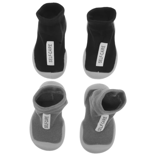 Ipetboom 2 Paar rutschfeste Lauflernschuhe für Kleinkinder: Atmungsaktive Lauflernschuhe für Kleinkinder mit weicher Sohle – Baby-Bodenschuhe für drinnen und draußen von Ipetboom