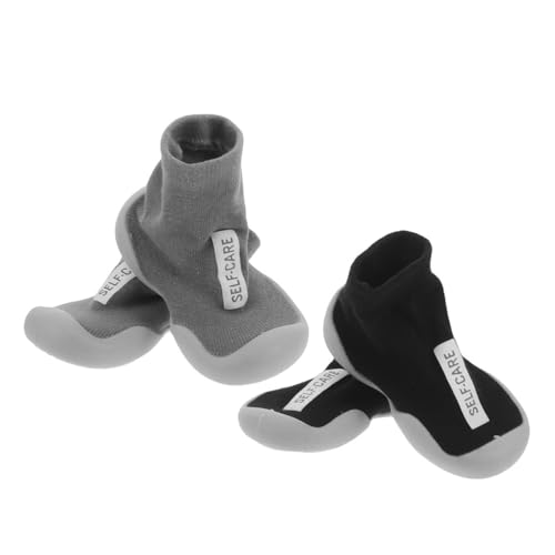 Ipetboom 2 Paar rutschfeste Lauflernschuhe für Kleinkinder: Atmungsaktive Lauflernschuhe für Kleinkinder mit weicher Sohle – Baby-Bodenschuhe für drinnen und draußen von Ipetboom