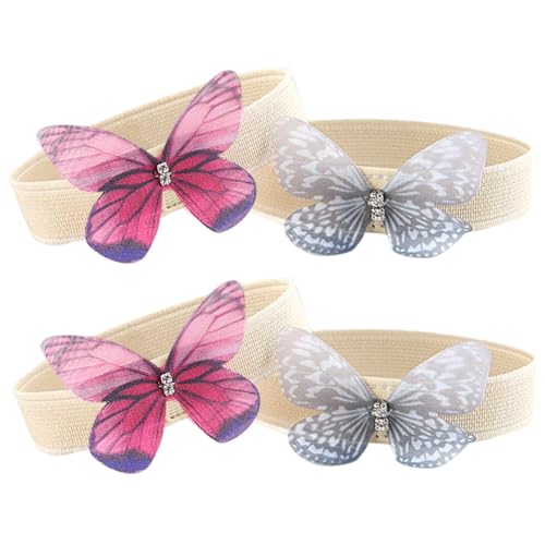 Ipetboom 2 Paare Elastische Butterfly Schuhriemen für High Heels und Sandalen Damen Bequeme Fersenriemen mit Modischem Schmetterlingsdesign Rutschfest und Einfach Anzulegen für Alltag und von Ipetboom