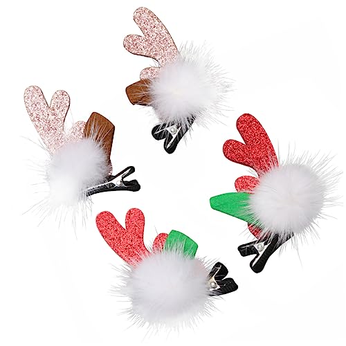 Ipetboom 2paare Weihnachts-haarclips Mit Rentierhörnern Für Mädchen Niedliche Haarschmuck-accessoires Für Festliche Anlässe Und Partys von Ipetboom