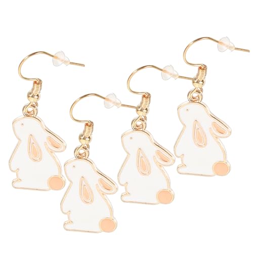 Ipetboom 2 Paare Hängende Kaninchen Ohrringe Damen Frühling Dangle Schmuck für Ostern und Alltag Leichtes Legierungsmaterial Langlebig und Modisch Design für Party und von Ipetboom