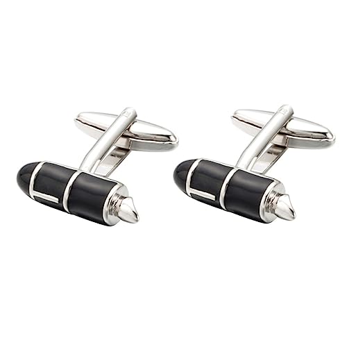 Ipetboom 2 Paare Herren Manschettenknöpfe Kreativer Stiftform Cuff Studs für Partys Langlebige und Glänzende Knöpfe für Hemden und Besondere Anlässe von Ipetboom
