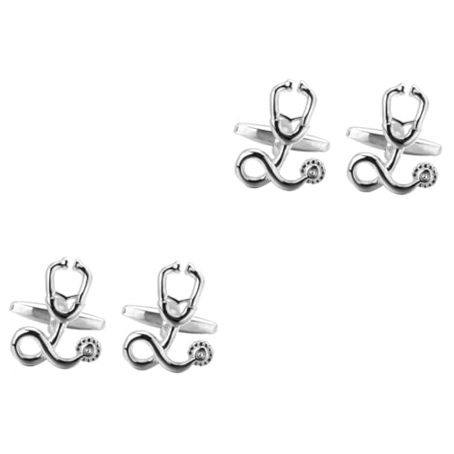 Ipetboom 2 Paare Kreative Manschettenknöpfe für Herren Silberne Hemd Manschetten Nägel für Formelle Anlässe Hochzeiten Business Meetings Besondere Anlässe Stilvolles Design für Männer von Ipetboom