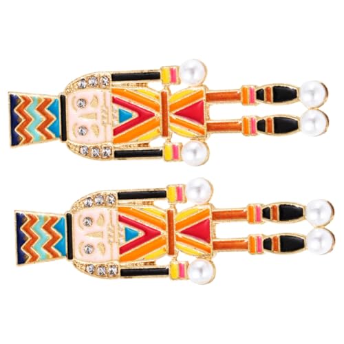 Ipetboom 2 Paare Kreative Nutcracker Soldaten Ohrringe aus Leichtem Metall Cartoon Ohrstecker für Damen und Mädchen Festliche Schmuckidee für Weihnachten Partys Alltag Langlebig und von Ipetboom
