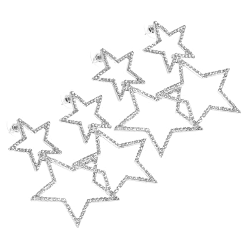 Ipetboom 2 Paare Leichte Ohrhänger mit Hohlen Fünf Punkte Sternen Vintage Inspiriertes Design Komfortabel für Damen und Mädchen Stilvolle Ohrringe mit Retro von Ipetboom