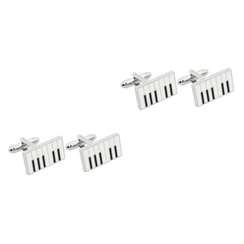 Ipetboom 2 Paare Piano Manschettenknöpfe für Herren Cufflinks mit Kreativem Klaviertasten Design für Hochzeit Business Hochwertiges Perfekter Sitz für Hemd von Ipetboom