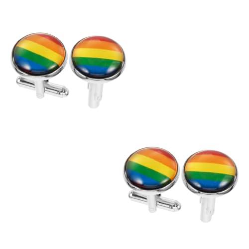 Ipetboom 2 Paare Regenbogen-Manschettenknöpfe Smoking ihn Arm für Männer Ärmel Männer Shirt Anzug Schmuck coole Manschettenknöpfe Anzug Manschettenknöpfe Zinklegierung Ipetboom 2 Paare Regenbogen-Manschettenknöpfe Smoking ihn Arm für Männer Ärmel Männer Shirt Anzug Schmuck coole Manschettenknöpfe Anzug Manschettenknöpfe Zinklegierung von Ipetboom