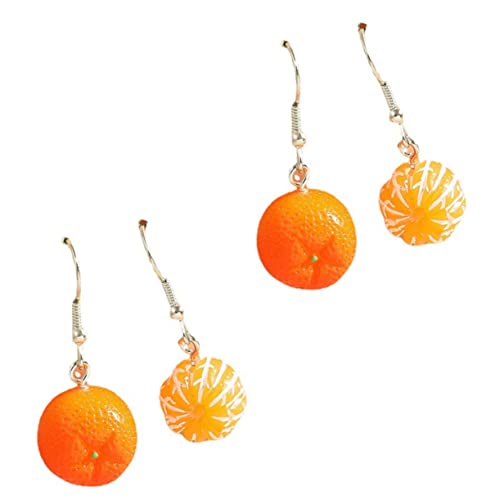 Ipetboom 2 Paare Simulierte Orangen Ohrringe Resin Dangle Ohrringe für Frauen Adorable Schmuck für Sommer Ohrstecker Fröhlichem Design von Ipetboom