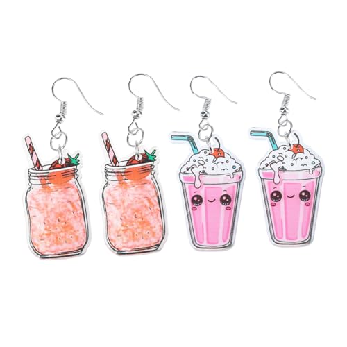 Ipetboom 2 Paare Sommer Cold Drink Ohrringe Hängend Kreative Bunte Getränkeflasche Ohrschmuck Damen Modisch Leicht Verstellbar Für Party Alltag Feierlichkeiten von Ipetboom