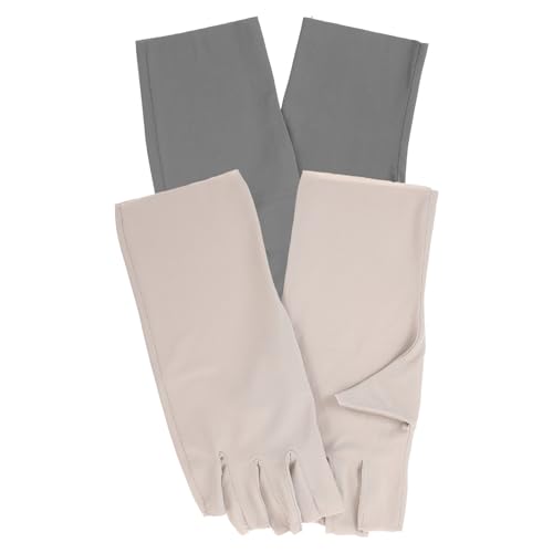 Ipetboom 2paare Uv-schutzhandschuhe Anti-uv-handschuhe Fingerlose Gel-maniküre-handschuhe Für Damen Und Herren Atmungsaktiv Geschmeidig Hautfreundlich von Ipetboom