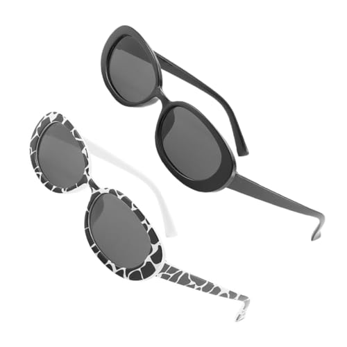 Ipetboom 2 Paare Stylische Sonnenbrille Ovaler Rahmen mit Muster UV Schutz Unisex Partybrille Leicht und Komfortabel für Strand Reisen Outdoor Aktivitäten Ipetboom 2 Paare Stylische Sonnenbrille Ovaler Rahmen mit Muster UV Schutz Unisex Partybrille Leicht und Komfortabel für Strand Reisen Outdoor Aktivitäten von Ipetboom