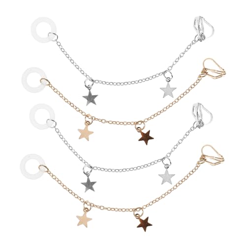 Ipetboom 2 Paare Verlust Ohrclips Ohrhänger Lang Ohrstecker Ersatz Halterung für Kabellose Kopfhörer Modische Ohranhänger in Gold und Silber Einfache Handhabung Einsetzbar von Ipetboom