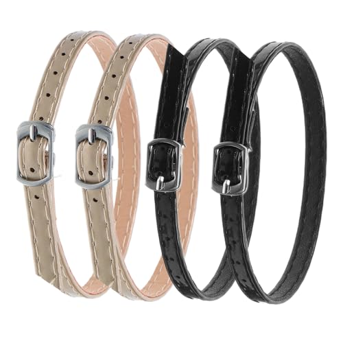 Ipetboom 2 Paare Verstellbare Austauschbare Fersenschlaufe und Knöchelriemen für Damen High Heels Strapazierfähiges Material Rutschfest für Täglichen Gebrauch Gold Spiegel Schwarz von Ipetboom