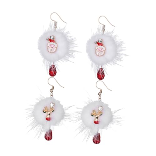 Ipetboom 2 Paare Weihnachtsohrringe Weihnachten Ohrstecker Santa Claus Ohrringe mit Pompom Ball Leichte Langlebige Modeschmuck Weihnachtsbaum Schneemann Ohrhänger für Damen Ipetboom 2 Paare Weihnachtsohrringe Weihnachten Ohrstecker Santa Claus Ohrringe mit Pompom Ball Leichte Langlebige Modeschmuck Weihnachtsbaum Schneemann Ohrhänger für Damen von Ipetboom