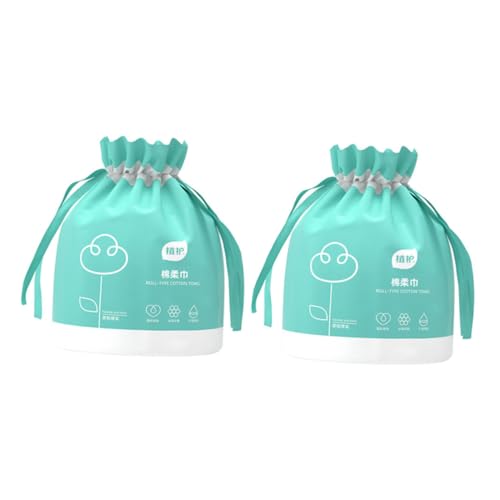 Ipetboom 2 Rollen Einweg Gesichts Handtücher aus Weicher Baumwolle mit Blättern Trockene und Nasse Anwendung Hautfreundlich Praktisch für Reisen Outdoor und Make Up Entfernung von Ipetboom