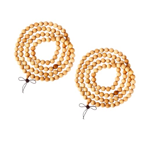 Ipetboom 2stücke Holzperlenkette Mit Perlen Buddhistische Gebetsperlenarmband Armband Für Damen Und Herren Holzperlen Für Meditation Und Mantraszählen von Ipetboom