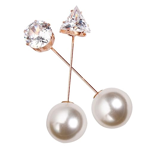 Ipetboom 2 STÜCK Retro Perlenbrosche Metall Anstecknadel für Damen Schlichte Fünfblättrige Blütenform Dekorative Schmuckspange für Tücher und Blazer Western Suit Brustschmuck von Ipetboom