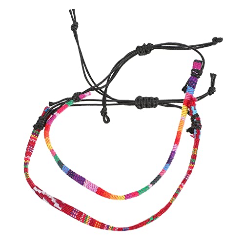 Ipetboom 2 Sätze Bohemian Regenbogen Fußseil Handgewebte Einstellbare Fußbänder Geruchlos Vielseitiges Accessoire Für Männer Frauen Für Festivals 2 Stück * 2 von Ipetboom