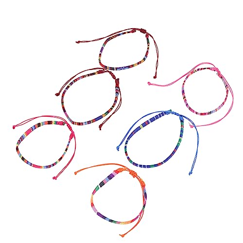 Ipetboom 2 Sätze Boho Fußkettchen Teilig Verstellbare Strandanklets Für Damen Handgewebte Farbenfrohe Freundschaftsarmbänder Für Strand Partys 6 Stück * 2 von Ipetboom