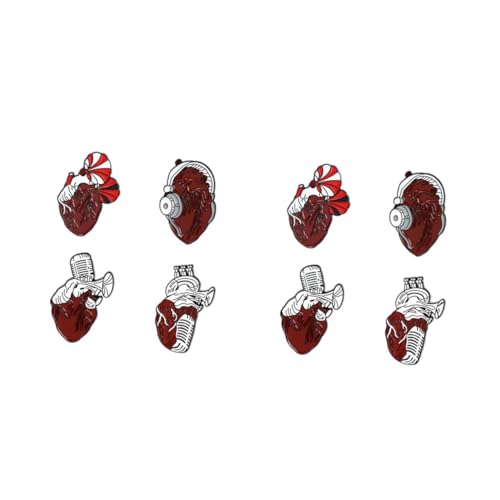 Ipetboom 2 Sätze Cartoon Herz Brosche Für Studenten Kreative Brosche Im Mixed Style Für Partys Bühnenauftritte Tägliche Nutzung Kleidung Taschen Accessoires 4 Stück * 2 von Ipetboom
