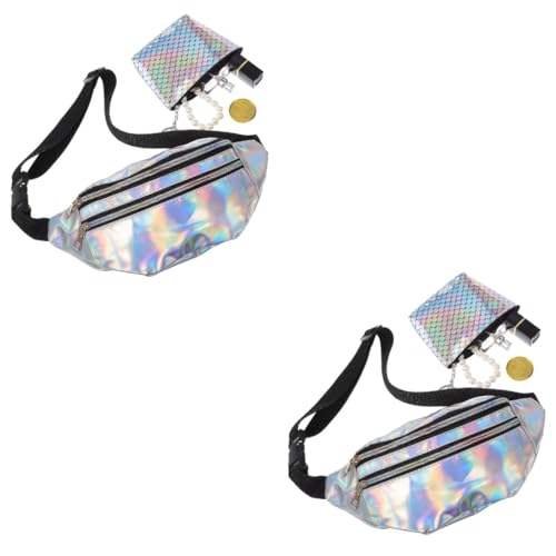 Ipetboom 2 Sätze Damen Hüfttasche Teilig Verstellbar wasserdichte Bauchtasche mit Münzfach für Outdoor Sport Reisen Joggen Wandern Festival von Ipetboom