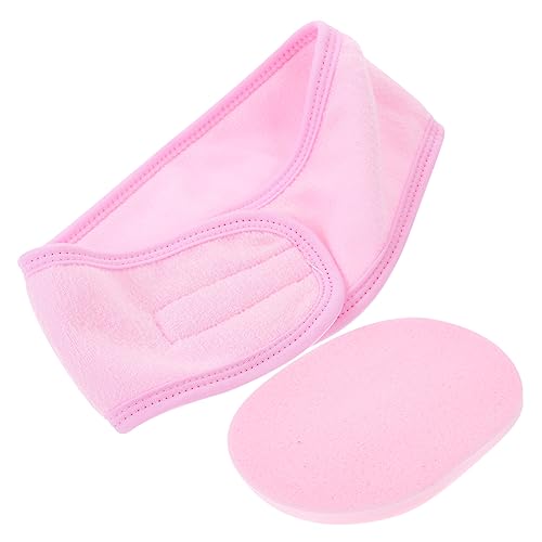 Ipetboom 2 Sätze Gesichtswasch-Stirnband-Set Haarband Make-up-Stirnbänder Anzüge für Frauen Schwämme Haargummi Spa-Stirnband Stirnband zum Waschen des Gesichts Gesichtsmaske Schwamm Zubehör von Ipetboom