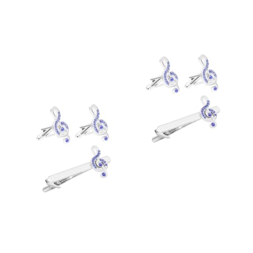 Ipetboom 2 Sätze Herren Krawattenklammer Manschettenknöpfe Eleganter Clip für Business Hochzeiten Besondere Anlässe Stilvolle Note mit Rhinestones Passend für Anzüge von Ipetboom