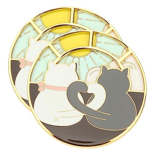 Ipetboom 2 Sätze Kreative Katzen Brosche Drehbare Anstecknadel Für Frauen Niedliches Tierdesign Für Kleidung Schals Accessoires Perfektes Für Katzenliebhaber Freunde 2 Stücke * 2 von Ipetboom