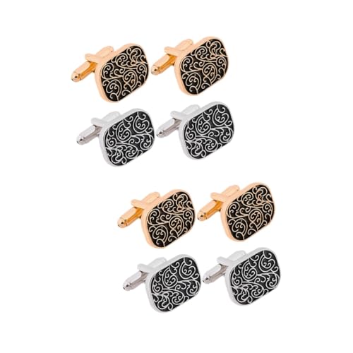Ipetboom 2 Sätze Manschettenknöpfe Hochzeit Bräutigam Männer Stilvolle Manschettenknöpfe Smoking Ohrstecker Kleidung Schmuck Kleidung Accessoire Smoking Hemd Ohrstecker 2 Paare * 2 von Ipetboom