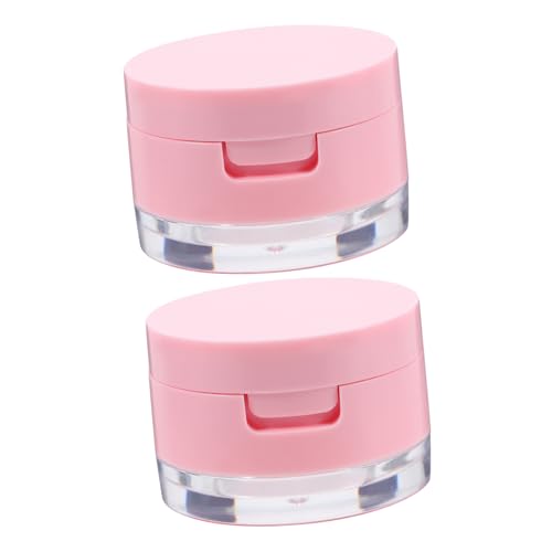 Ipetboom Make-up-Behälter 2 Sätze Puderdose Make-up-reisebehälter Puder Für Frauen Kosmetikversorgung Für Frauen Stiftung Reiseoutfits Für Damen Abs Muschelschale Make-up-puder Rosa Winzig von Ipetboom