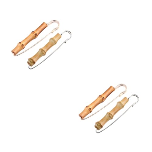 Ipetboom 2 Sätze Retro Bambus Broschen Anstecknadeln Für Stilvolle Kleidung Corsage Für Anzüge Unisex Modeaccessoire Zufällige Farben Für Besondere Anlässe 2 Stücke * 2 von Ipetboom