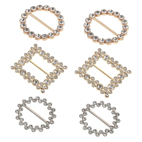 Ipetboom 2 Sätze Schal Clip Ringe Kleidungs Clips Strass Clip Schnalle Hemd Dekoration Kleidung Seidenschal Krawattenringe Kunstperlen Schnallen Knoten Schnallen 6 Stücke * 2 von Ipetboom