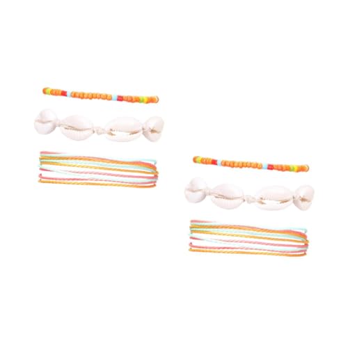 Ipetboom 2 Sätze Teiliges Bohemian Fußkettchen Knöchelkette Mit Bunten Perlen Für Damen Für Sommer Und Strandmode Langlebig Und Zu Tragen 3 Stück * 2 von Ipetboom