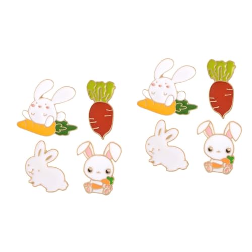 Ipetboom 2 Sätze Teiliges Karotten Rabbit Broschen Kreative Niedliche Anstecker Für Damen Vielseitiger Kleidungsschmuck Accessoire Für Taschen Hüte Schals 4 Stücke * 2 von Ipetboom