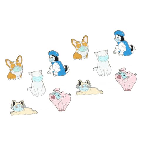 Ipetboom 2 Sätze Teiliges Niedlicher Tier Broschen Dekorative Anstecknadeln Für Kleidung Vielseitige Abzeichen Zufälligen Designs Für Jacken Mäntel Kleider 5 Stücke * 2 von Ipetboom