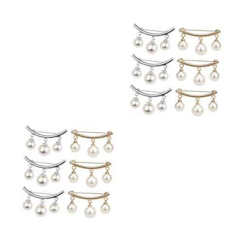 Ipetboom 2 Sätze Teiliges Perlen Broschen Shirt Sicherungsnadeln Für Accessoires Zur Fixierung Von Kleidung Der Privatsphäre Für Pullover Schals 6 Stück * 2 von Ipetboom