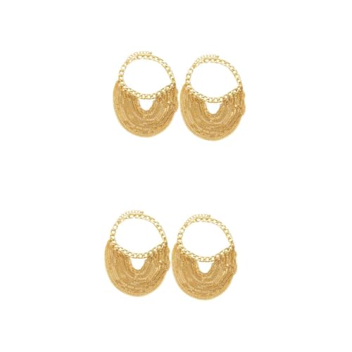 Ipetboom 2 Sätze Teiliges Punk Fußkettchen Für Damen Goldene Mit Quasten Verstellbare Fußkette Für High Heels Eleganter Schmuck Für Strand Party 2 Stück * 2 von Ipetboom