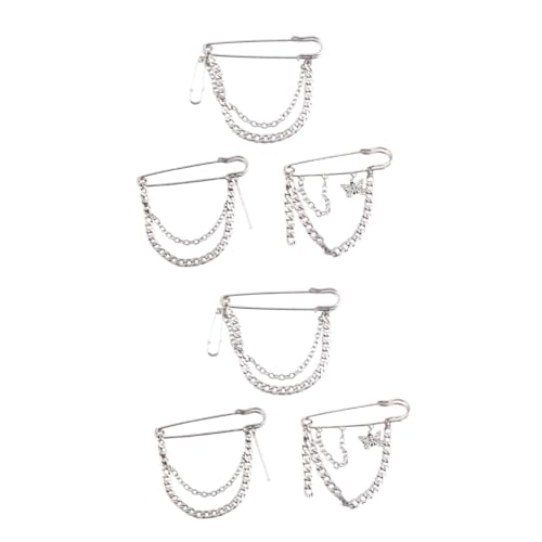 Ipetboom 2 Sätze Teiliges Retro Ketten Anstecknadel Brosche Kreative Hip Hop Corsage Modisches Metallaccessoire Für Damen Herren Stilvoller Brustpin Für Outfit 3 Stücke * 2 von Ipetboom