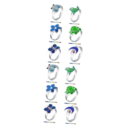 Ipetboom 2 Sätze Teiliges Thermochromischer Fingerring Im Cartoon Design Farbwechsel Ringe Für Stilvolle Einzigartige Ring Dekoration Für Für Familie Freunde 6 Stück * 2 von Ipetboom