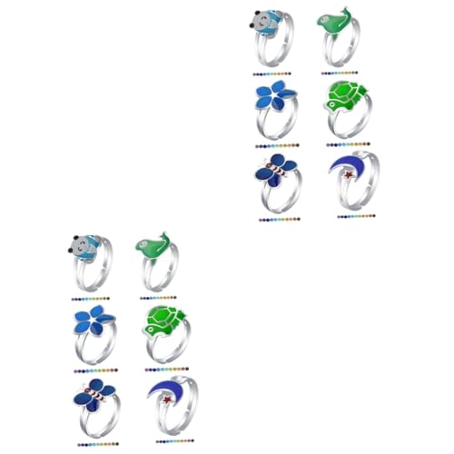 Ipetboom 2 Sätze Teiliges Von Verstellbaren Farbwechsel Ringen Für Jugendliche Kreative Thermochrom Designs Für 6 Stück * 2 von Ipetboom