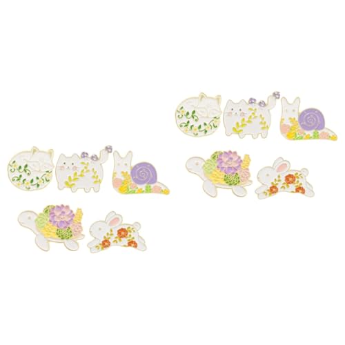 Ipetboom 2 Sätze Tierbroschen Teiliges Kreatives Tierdesign Metallbroschen Für Frauen Schmuck Für Kleidung Taschen Niedliche Accessoires Für Outfits Rucksäcke 5 Stück * 2 von Ipetboom