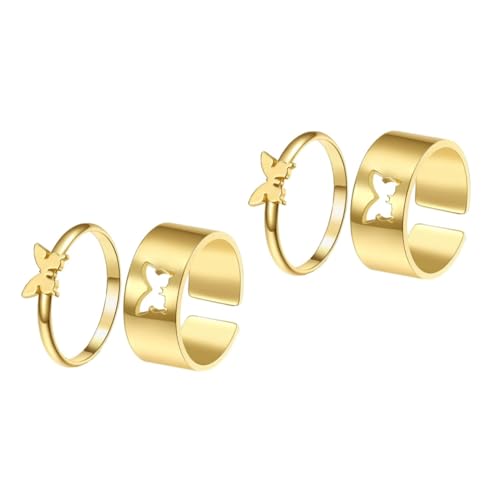 Ipetboom 2 Sätze Tierischer Ring Damen Set Offene Verstellbare Fingerringe Stilvolle Schmuckstücke Für Frauen Kreatives Design Für Für Besondere Anlässe 2 Stück * 2 von Ipetboom