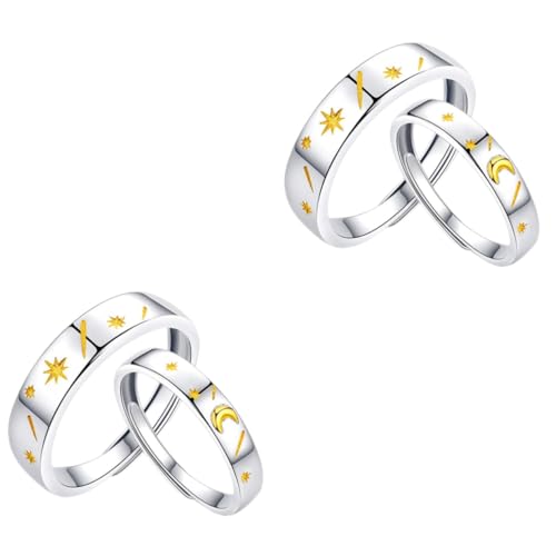 Ipetboom 2 Sätze Verstellbare Partner Ringe Minimalistische Stern Ringe Für Valentinstag Jahrestag Für Langlebig Elegant 2 Stück * 2 von Ipetboom