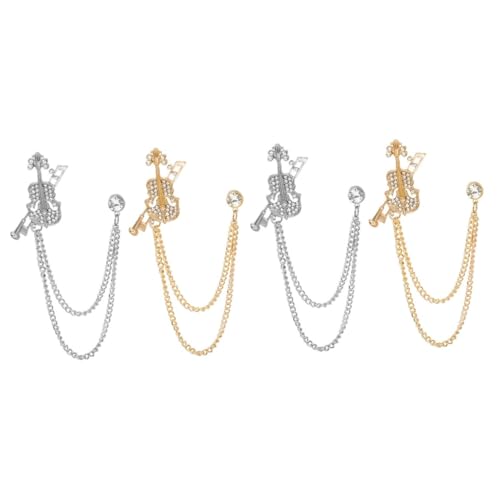 Ipetboom 2 Sätze Violinenbrosche Anzug Musik Anstecker Violinen Anstecknadel Musik Brosche Geigen Anstecker Violinenschmuck Cooles Thema Brosche Kleidung Brosche 2 Stück * 2 von Ipetboom