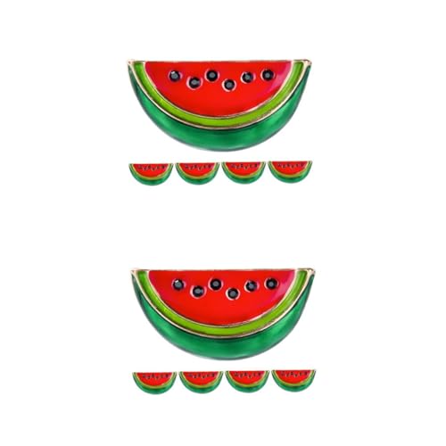 Ipetboom 2 Sätze Wassermelonenbrosche Broschen Wassermelonen-revers Wassermelonen-anstecknadel Cardigan-clips Pulloverklammern Für Strickjacken Zinklegierung 5 Stück * 2 von Ipetboom