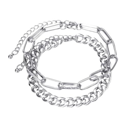 Ipetboom 2 Satz Premium Fußkettchen Teilig Robustes Fußarmband aus Zinklegierung Verstellbar Modisch Angenehm für Damen Strand Party Alltag von Ipetboom