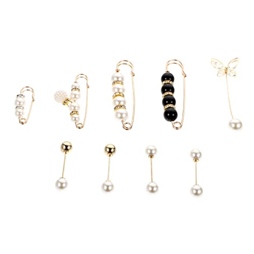 Ipetboom 2 Sets Manschettenknöpfe Schmuck Perlenbrosche Anstecknadeln Damen Perlenbrosche Anstecknadel Für Damen Schmuck Broschen Damenschmuck Perlenbroschen Für Damen von Ipetboom