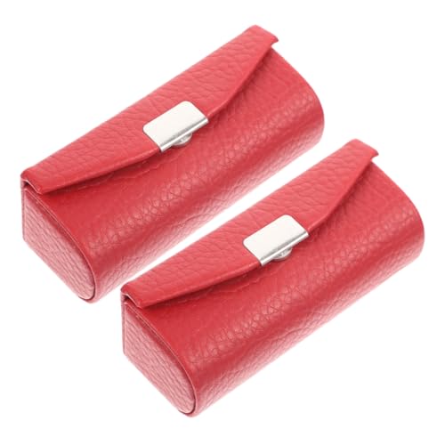 Ipetboom 2 Stck 2 teiliges Lippenstift Etui aus hochwertigem Kunstmaterial Tragbare Lippenstift Aufbewahrungsbox mit feiner Prägung Leichtes Reise Organizer Frauen und Mädchen Kompakt und von Ipetboom